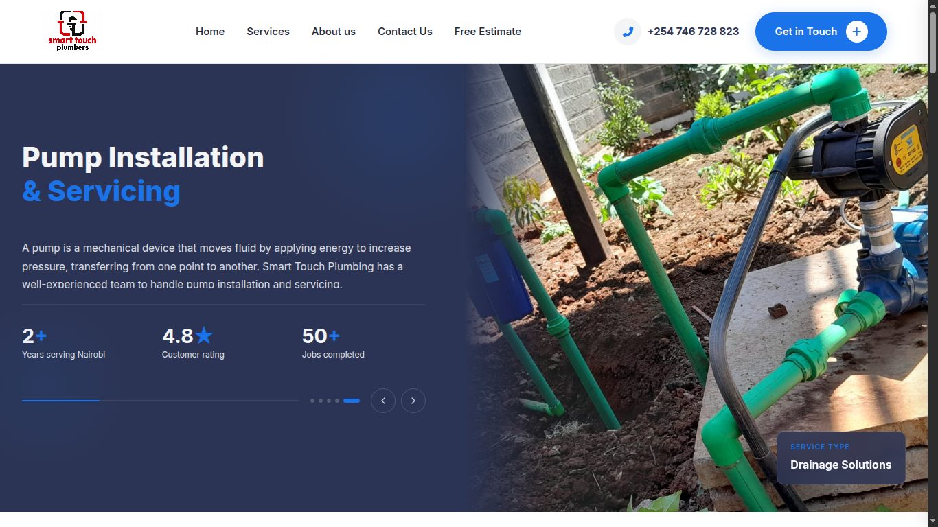 Screenshot of Smart Touch Plumbers Website